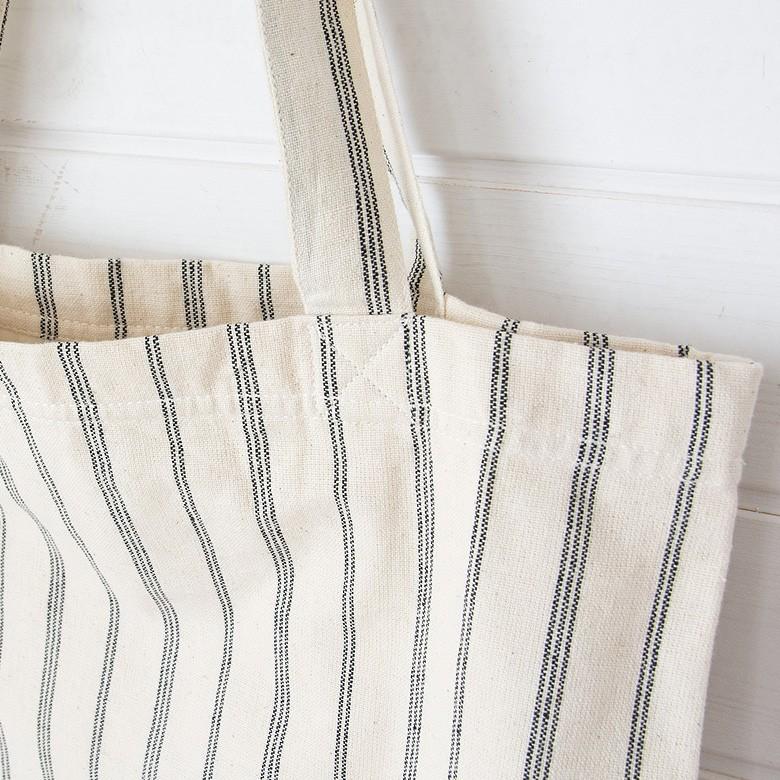 バッグ トートバック 肩掛け レディース 大きめ 布 綿エコ マザーズ レッスン 縦縞 生成り シンプル おしゃれ かわいいナチュラル A3 A4 たためる 92051 | ブランド登録なし | 14