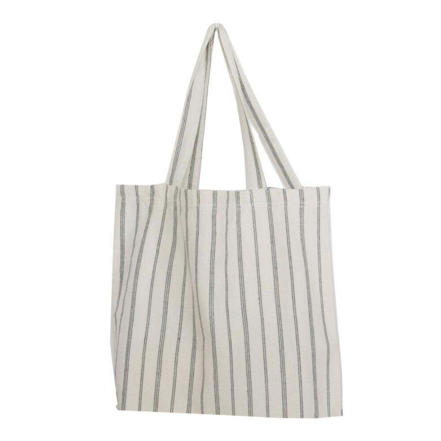 バッグ トートバック 肩掛け レディース 大きめ 布 綿エコ マザーズ レッスン 縦縞 生成り シンプル おしゃれ かわいいナチュラル A3 A4 たためる 92051 | ブランド登録なし | 19