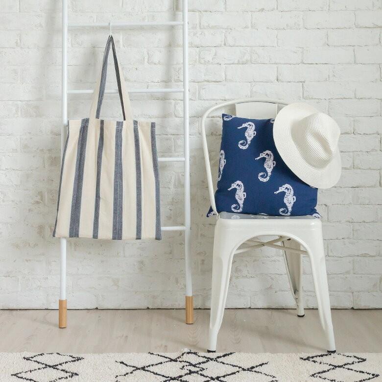 バッグ トートバック 肩掛け レディース 大きめ 布 綿エコ マザーズ レッスン 縦縞 生成り シンプル おしゃれ かわいいナチュラル A3 A4 たためる 92051 | ブランド登録なし | 07