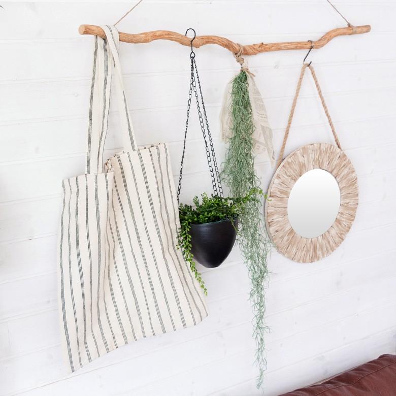 バッグ トートバック 肩掛け レディース 大きめ 布 綿エコ マザーズ レッスン 縦縞 生成り シンプル おしゃれ かわいいナチュラル A3 A4 たためる 92051 | ブランド登録なし | 08