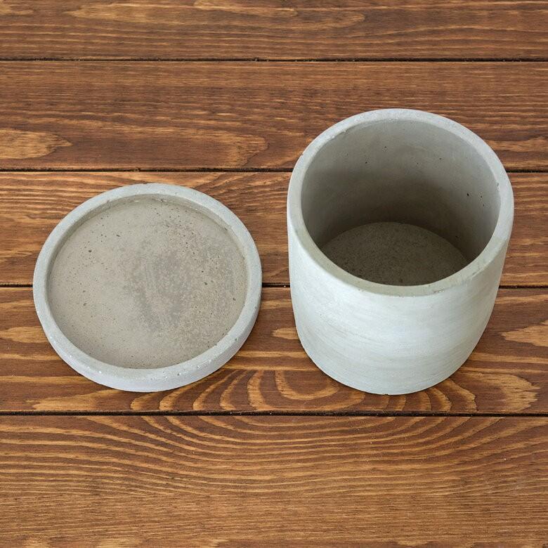 植木鉢 セメントポット 穴あり 4号サイズ 受け皿付き 直径12×高さ12cm 深型 プランターポッド フラワーポット 鉢カバー 観葉植物 ガーデニング おしゃれ 92071 | ブランド登録なし | 01