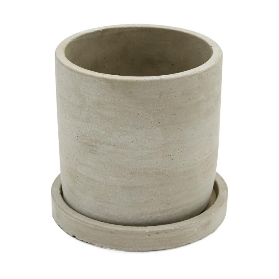 植木鉢 セメントポット 穴あり 4号サイズ 受け皿付き 直径12×高さ12cm 深型 プランターポッド フラワーポット 鉢カバー 観葉植物 ガーデニング おしゃれ 92071 | ブランド登録なし | 09