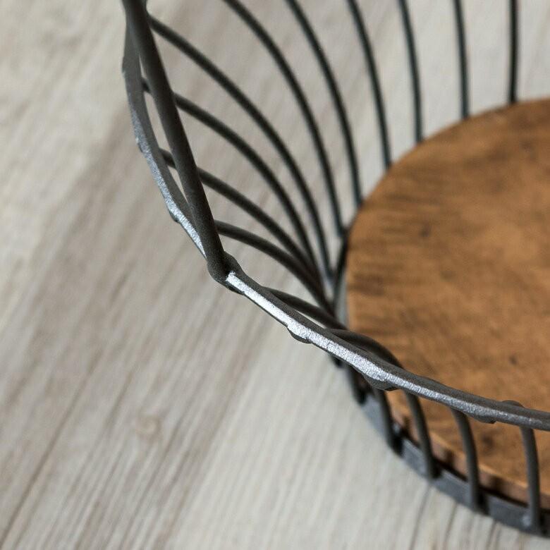 バスケット ワイヤーバスケット かご ラウンド型 アーチハンドル付き 底板付き 持ち手付き ハンギング 吊り下げ フラワーバスケット フルーツバスケット 92078 | ブランド登録なし | 03