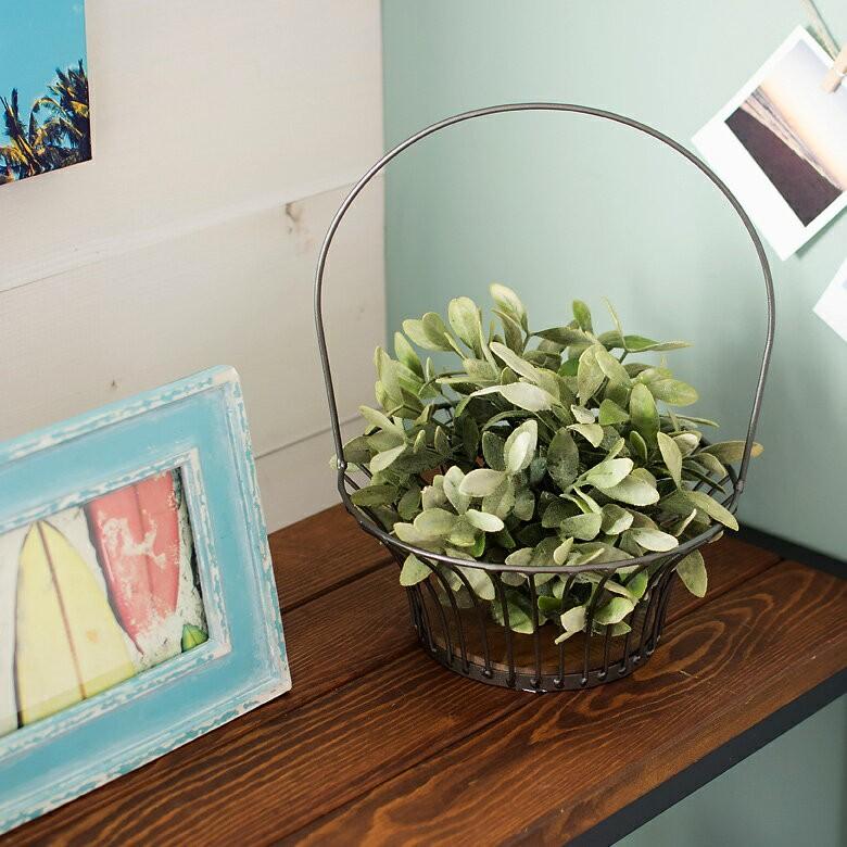 バスケット ワイヤーバスケット かご ラウンド型 アーチハンドル付き 底板付き 持ち手付き ハンギング 吊り下げ フラワーバスケット フルーツバスケット 92078 | ブランド登録なし | 04