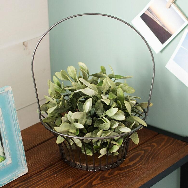 バスケット ワイヤーバスケット かご ラウンド型 アーチハンドル付き 底板付き 持ち手付き ハンギング 吊り下げ フラワーバスケット フルーツバスケット 92078 | ブランド登録なし | 07