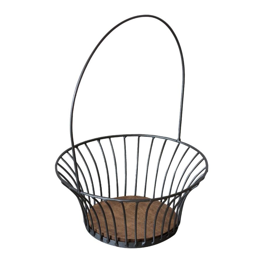 バスケット ワイヤーバスケット かご ラウンド型 アーチハンドル付き 底板付き 持ち手付き ハンギング 吊り下げ フラワーバスケット フルーツバスケット 92078 | ブランド登録なし | 08
