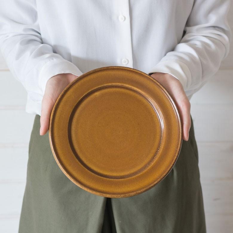 中皿 21.3cm 陶器製 プレート皿 食器 平皿 丸皿 電子レンジ・オーブン使用可 白 カラメル キッチン用品 92083 | ブランド登録なし | 02