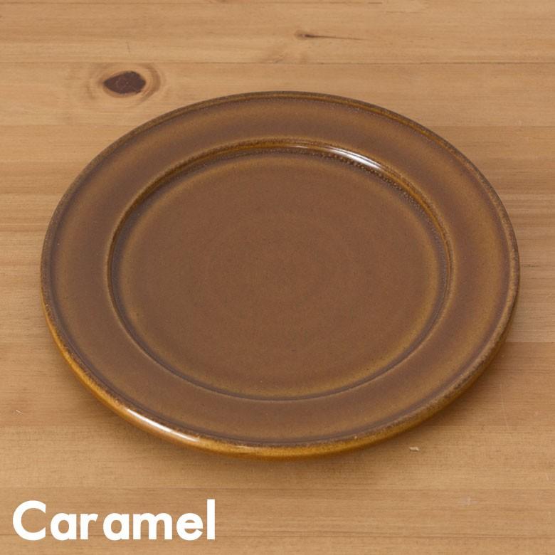中皿 21.3cm 陶器製 プレート皿 食器 平皿 丸皿 電子レンジ・オーブン使用可 白 カラメル キッチン用品 92083 | ブランド登録なし | 05