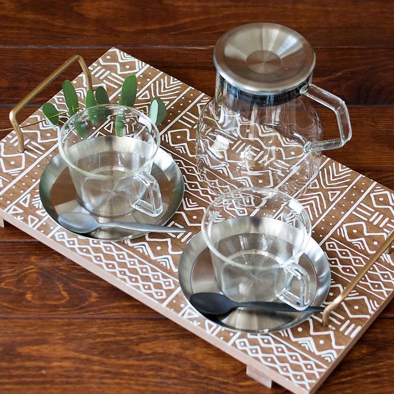 コーヒーカップ＆ソーサー 耐熱ガラス ステンレス製受け皿 220ml 電子レンジOK ガラスのみ 食器 ティーカップ コップ マグカップ ガラス製 キッチン用品 92094 | ブランド登録なし | 02