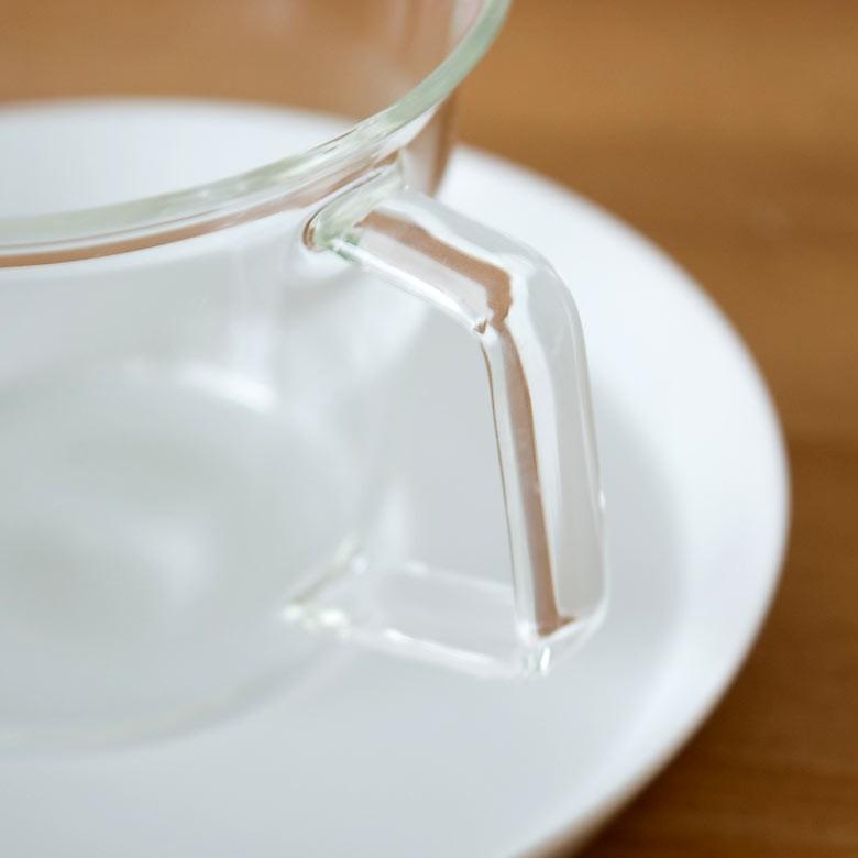 コーヒーカップ＆ソーサー 耐熱ガラス 磁器製受け皿 220ml 電子レンジOK ガラスのみ 食器 ティーカップ コップ マグカップ ガラス製 キッチン用品 92095 | ブランド登録なし | 06