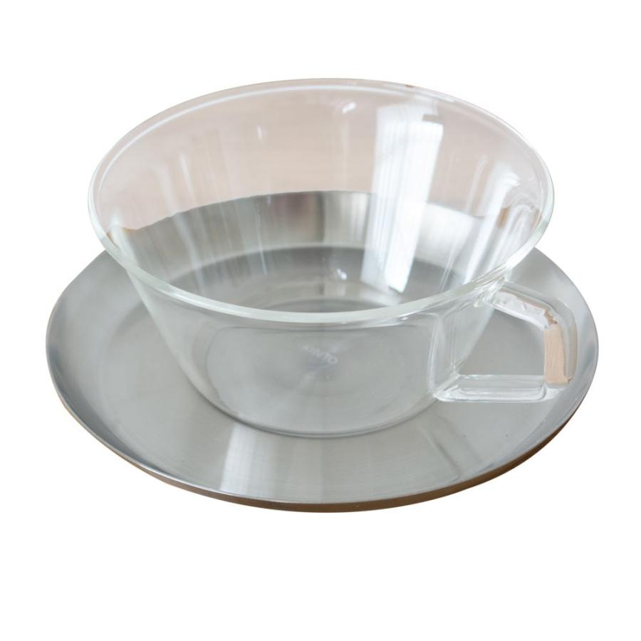 コーヒーカップ＆ソーサー 耐熱ガラス ステンレス製受け皿 220ml 電子レンジOK 食器 ティーカップ コップ マグカップ ガラス製 キッチン用品 92096 | ブランド登録なし | 07