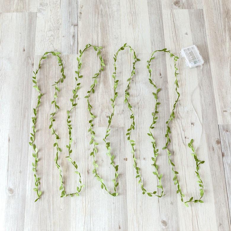 イルミネーションライト LEDライト 電飾 ガーランド クリスマスツリー装飾 リモコン付き グリーンリーフ 乾電池式 照明器具 92109 | ブランド登録なし | 01