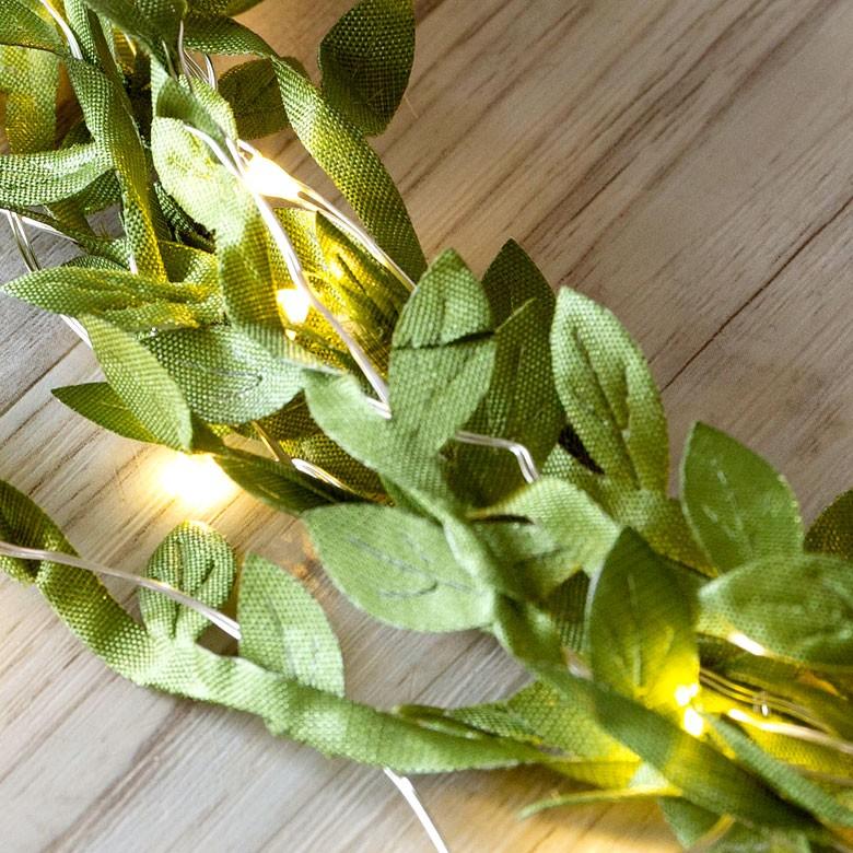 イルミネーションライト LEDライト 電飾 ガーランド クリスマスツリー装飾 リモコン付き グリーンリーフ 乾電池式 照明器具 92109 | ブランド登録なし | 03