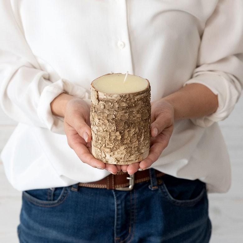 キャンドル ろうそく パークピラーキャンドル Sサイズ 切り株風 無香料 樹木 クリスマス 92111 | ブランド登録なし | 04