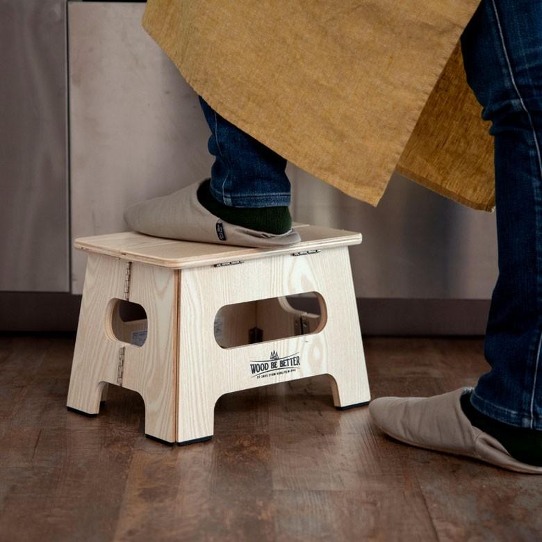 踏み台 ステップ 木製 折り畳み 持ち手つき 高さ約21cm  スリム コンパクト おしゃれ 92117 | ブランド登録なし | 10