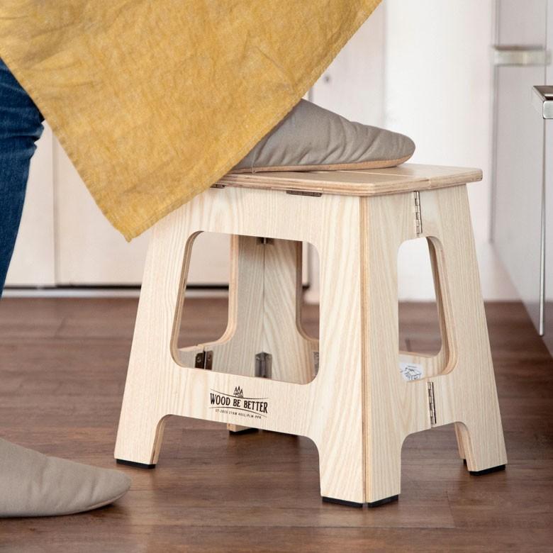 踏み台 ステップ 木製 折り畳み 持ち手つき 高さ約31cm  スリム コンパクト おしゃれ 92118 | ブランド登録なし | 01