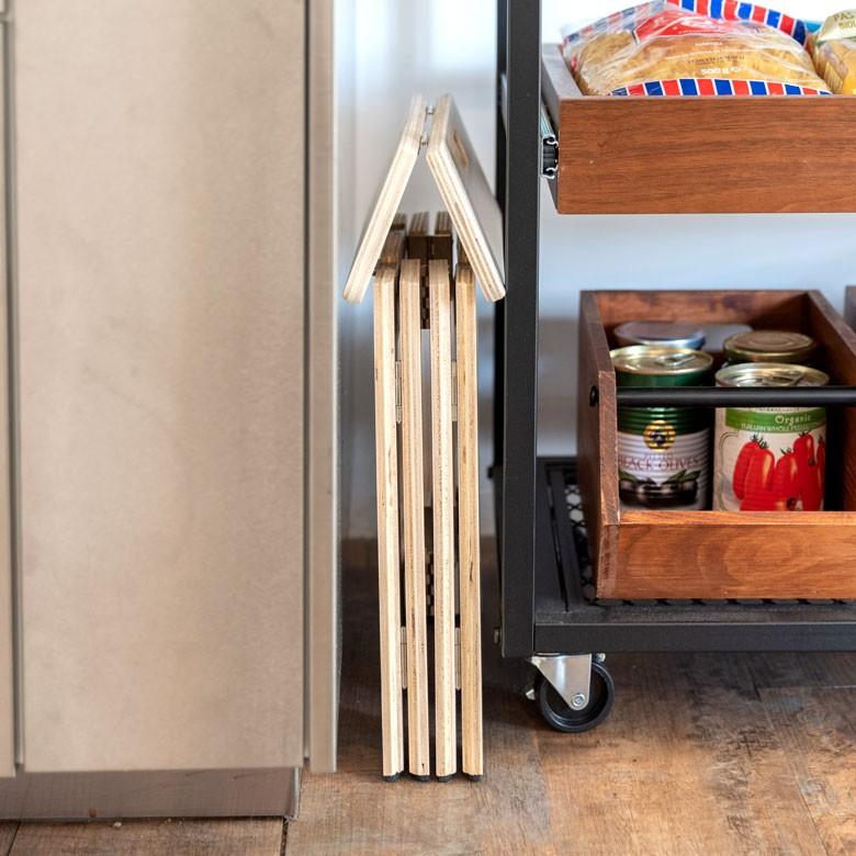 踏み台 ステップ 木製 折り畳み 持ち手つき 高さ約31cm  スリム コンパクト おしゃれ 92118 | ブランド登録なし | 03