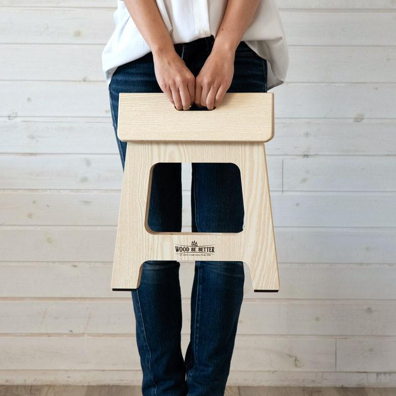 踏み台 ステップ 木製 折り畳み 持ち手つき 高さ約31cm  スリム コンパクト おしゃれ 92118 | ブランド登録なし | 04