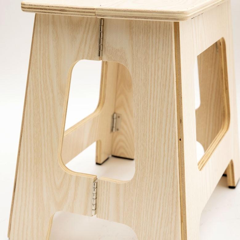 踏み台 ステップ 木製 折り畳み 持ち手つき 高さ約31cm  スリム コンパクト おしゃれ 92118 | ブランド登録なし | 09