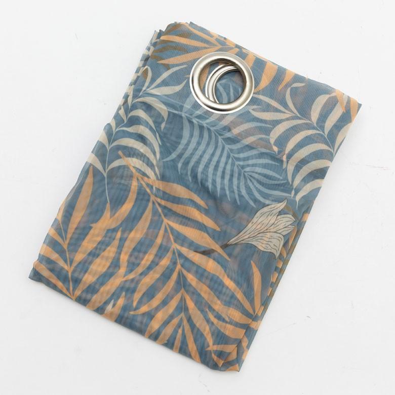 カーテン シアー ポリエステル グリーン 約140×210cm 薄い 透ける 間仕切り 目隠し おしゃれ アジアン リーフ柄 92127 | ブランド登録なし | 17