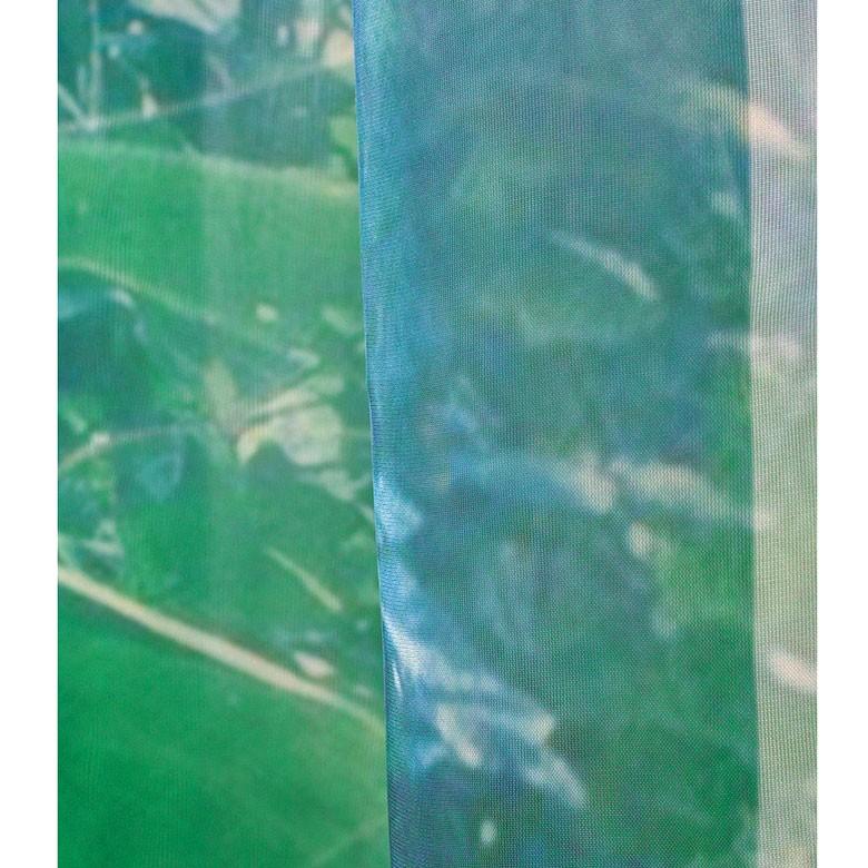 カーテン シアー ポリエステル グリーン 約140×210cm 薄い 透ける 間仕切り 目隠し おしゃれ アジアン リーフ柄 92127 | ブランド登録なし | 06