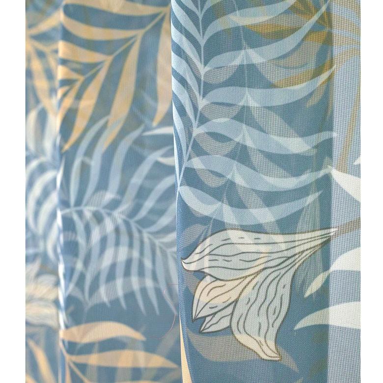 カーテン シアー ポリエステル グリーン 約140×210cm 薄い 透ける 間仕切り 目隠し おしゃれ アジアン リーフ柄 92127 | ブランド登録なし | 08