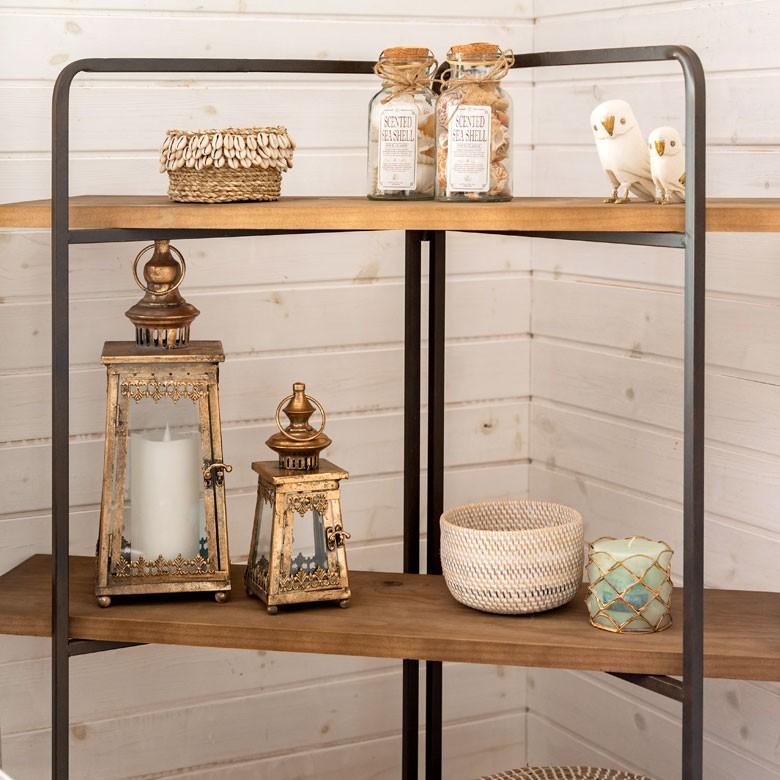 シェルフ 3段 アイアン 木製 ラック オフィス家具 3サイドラック