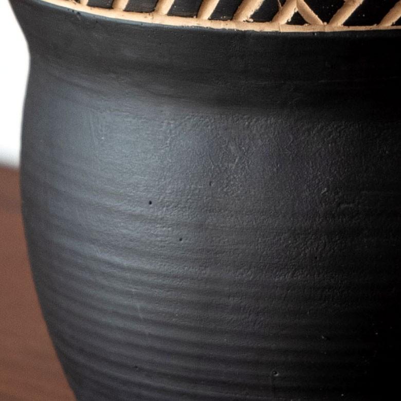 植木鉢 フラワーポット セメント 焼き物 置物 インテリア 和雑貨 アジア雑貨 おしゃれ モノトーン 幾何学柄 92136 | ブランド登録なし | 06