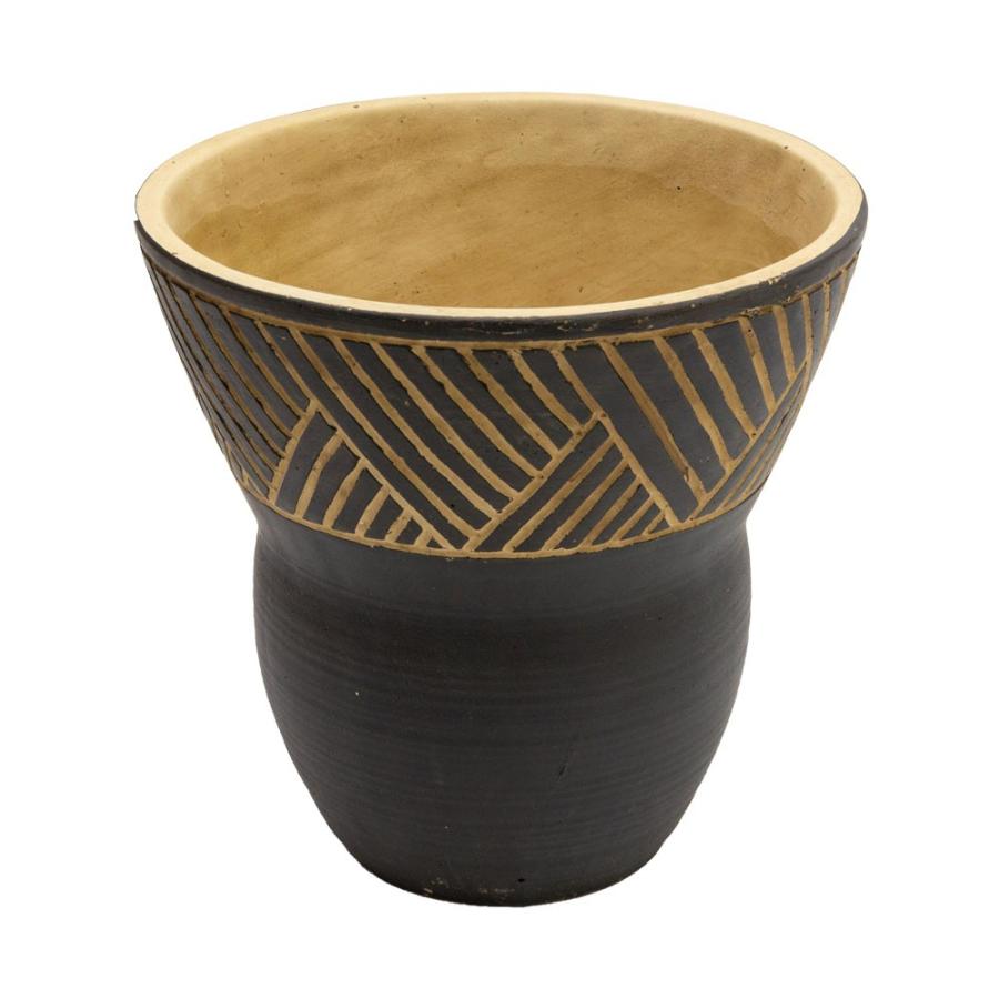 植木鉢 フラワーポット セメント 焼き物 置物 インテリア 和雑貨 アジア雑貨 おしゃれ モノトーン 幾何学柄 92136 | ブランド登録なし | 08