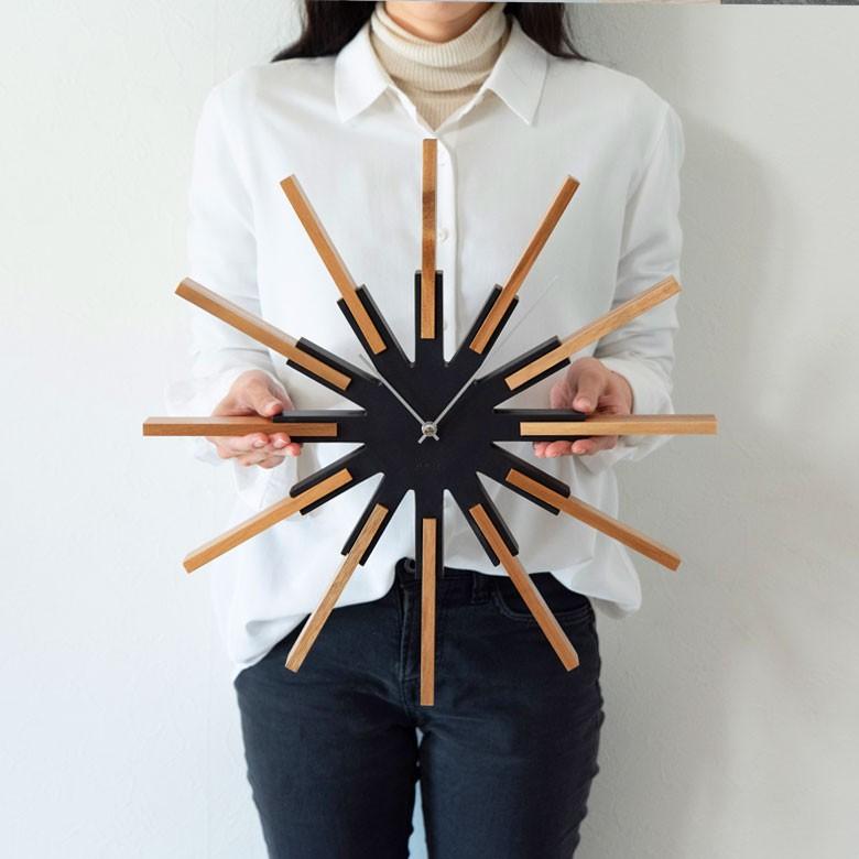 壁掛け時計 時計 壁おしゃれ ウォールクロック 木製 スイープムーブメント 静か 北欧 シンプル インテリア 92140 | ブランド登録なし | 02