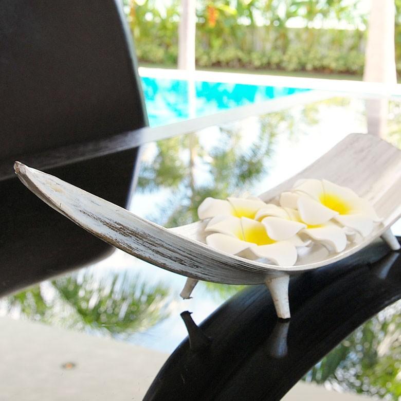 トレー トレイ デコレーショントレー パームリーフ オブジェ アジア アジアン雑貨 ナチュラル ホワイト おしゃれ 9232 | ブランド登録なし | 02