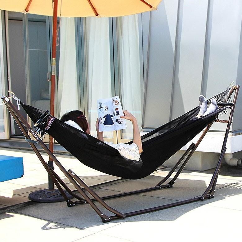 自立式ポータブルハンモック ハンモック 室内 チェアー 自立 ハンギングチェア スタンド 組み立て 93000 | ブランド登録なし | 01