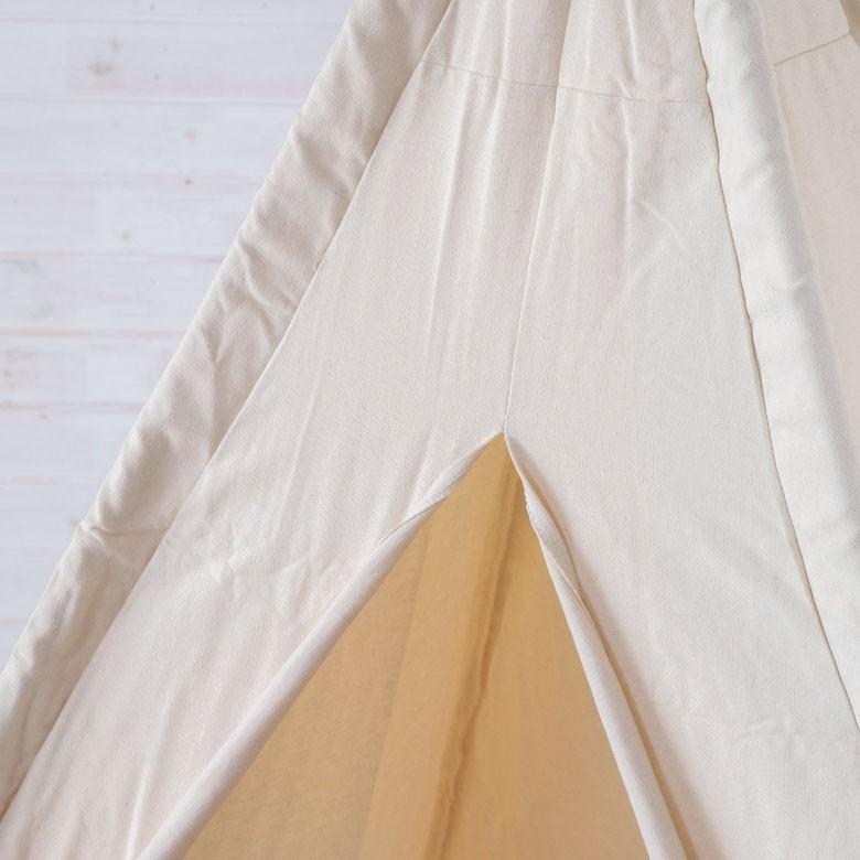 ティピー テント 布 木 子供用 幅120cm 高さ180cm 室内用 子ども キッズ家具 キッズテント 円錐型 キッズ インディアンテント インテリア コンパクト収納 93014 | ブランド登録なし | 01