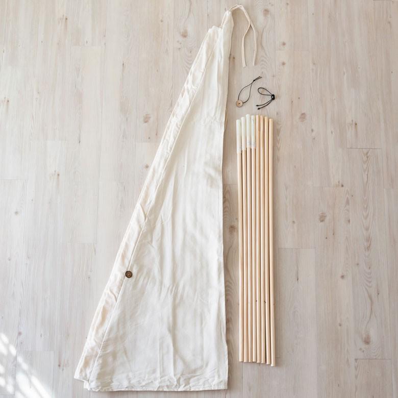 ティピー テント 布 木 子供用 幅120cm 高さ180cm 室内用 子ども キッズ家具 キッズテント 円錐型 キッズ インディアンテント インテリア コンパクト収納 93014 | ブランド登録なし | 13