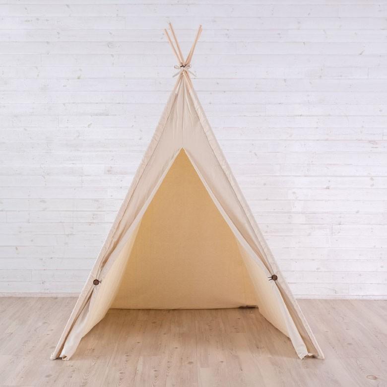 ティピー テント 布 木 子供用 幅120cm 高さ180cm 室内用 子ども キッズ家具 キッズテント 円錐型 キッズ インディアンテント インテリア コンパクト収納 93014 | ブランド登録なし | 08