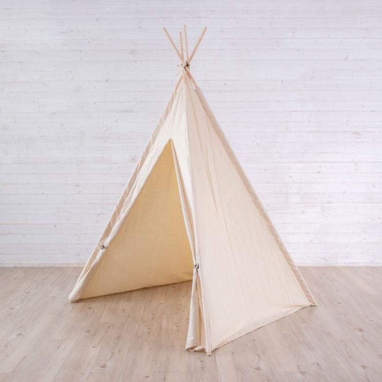 ティピー テント 布 木 子供用 幅120cm 高さ180cm 室内用 子ども キッズ家具 キッズテント 円錐型 キッズ インディアンテント インテリア コンパクト収納 93014 | ブランド登録なし | 09