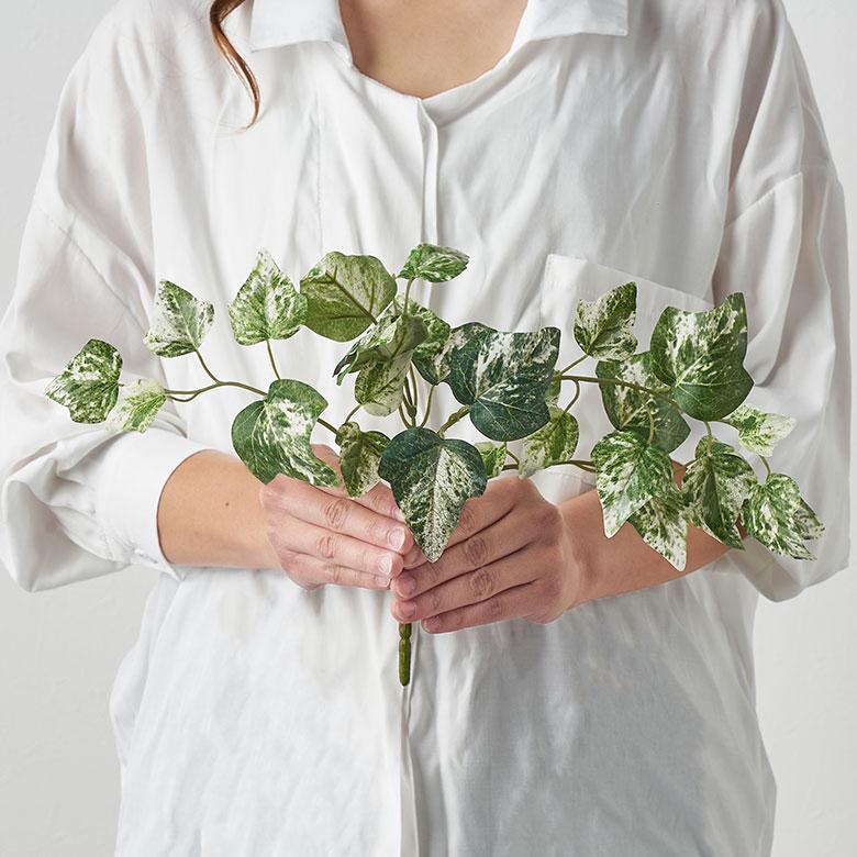 フェイク グリーン アイビー ヘデラ 班入り 高さ 28cm 人工 観葉 植物