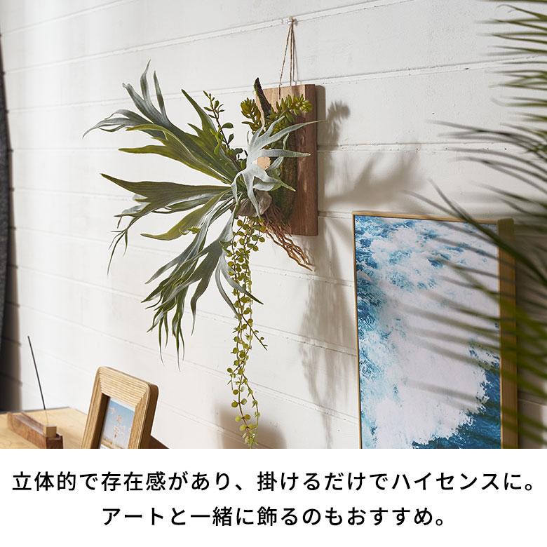 フェイク グリーン ウォール ハンギング ビカクシダ 木製 アート 吊り下げ 壁掛け プランツ 人工 多肉 植物 おしゃれ 北欧 インテリア 雑貨 西海岸 94023 |  | 03