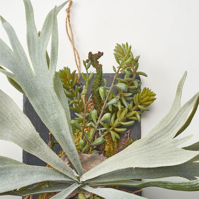 フェイク グリーン ウォール ハンギング ビカクシダ スレート アート 吊り下げ 壁掛け プランツ 人工 多肉 植物 おしゃれ 北欧 インテリア 雑貨 西海岸 94024 |  | 10