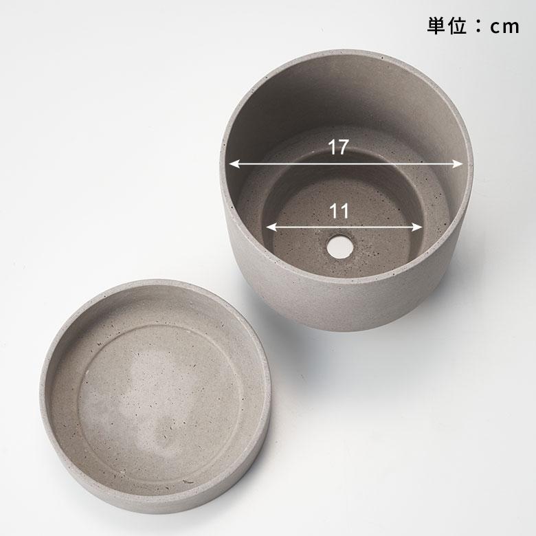 植木 鉢 ポリ ストーン セメント 調 6号 受皿 底穴あり 中型 Mサイズ 直径 約 18cm 高さ 17.5cm プランター カバー おしゃれ 北欧 カフェ 雑貨 西海岸 94028 | ブランド登録なし | 13
