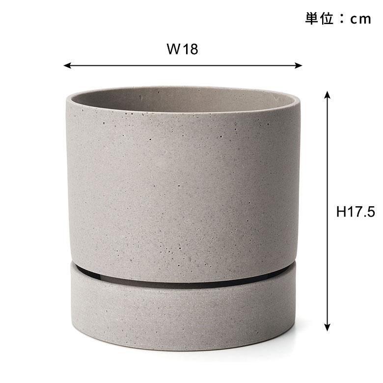植木 鉢 ポリ ストーン セメント 調 6号 受皿 底穴あり 中型 Mサイズ 直径 約 18cm 高さ 17.5cm プランター カバー おしゃれ 北欧 カフェ 雑貨 西海岸 94028 | ブランド登録なし | 14