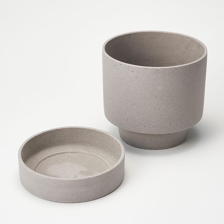 植木 鉢 ポリ ストーン セメント 調 6号 受皿 底穴あり 中型 Mサイズ 直径 約 18cm 高さ 17.5cm プランター カバー おしゃれ 北欧 カフェ 雑貨 西海岸 94028 | ブランド登録なし | 09