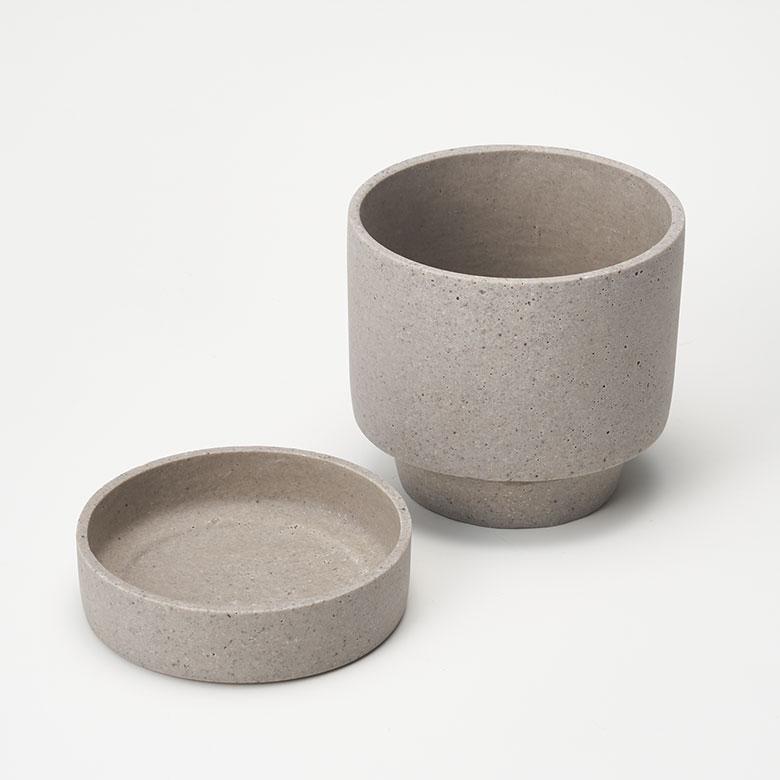 植木 鉢 ポリ ストーン セメント 調 4号 受皿 底穴あり 小型 Sサイズ 直径 約 12.5cm 高さ 12cm プランター カバー おしゃれ 北欧 カフェ 雑貨 西海岸 94029 | ブランド登録なし | 09