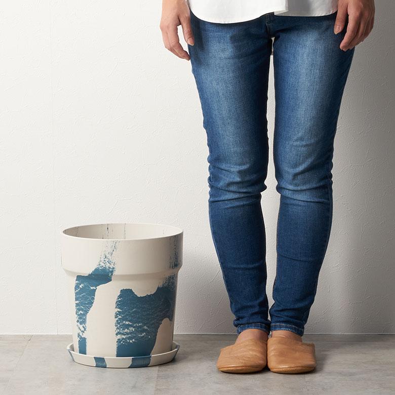 植木 鉢 マーブル 模様 セメント 調 大理石 風 8号 受皿 底穴あり 大型 直径 26.5cm 高さ 28cm プランター カバー おしゃれ 北欧 カフェ 雑貨 西海岸 94038 |  | 13