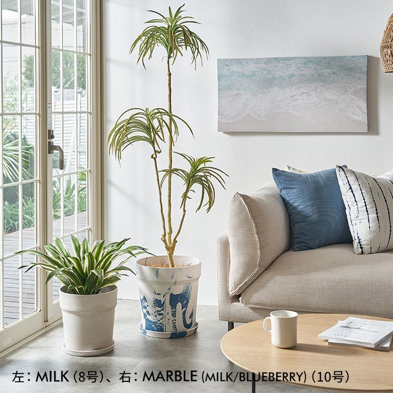 植木 鉢 マーブル 模様 セメント 調 大理石 風 10号 受皿 底穴あり