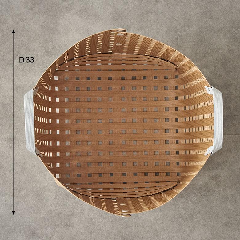 Bandc（バンドシー） 日本製 バスケット かご 25L 深型 持ち手付 通気