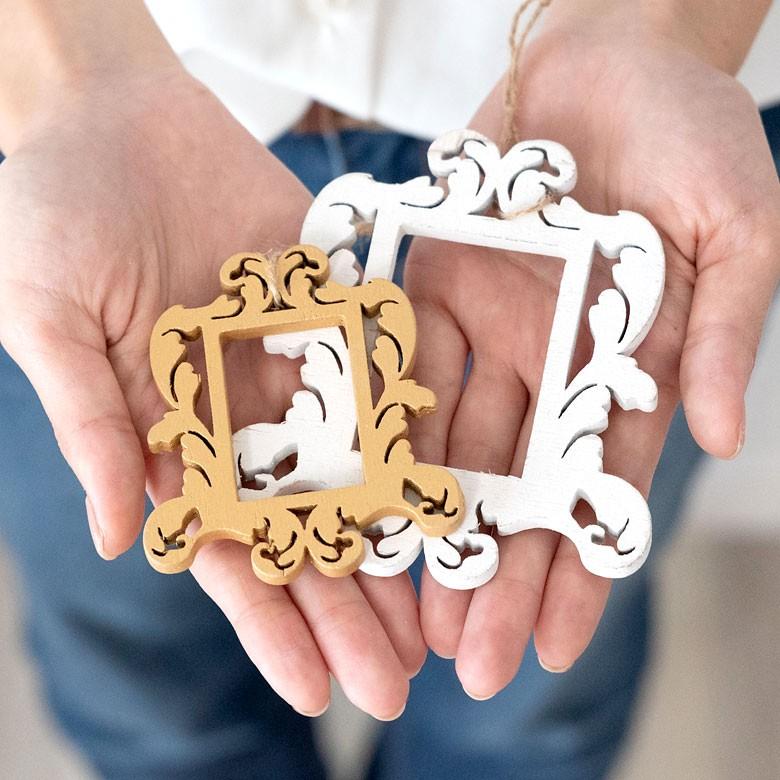 オーナメント 4個セット 額縁 クリスマス ツリー シルバー クリスマス クリスマスデコレーション デコレーション 飾り おしゃれ 北欧 クリスマス雑貨 木製 94118 | ブランド登録なし | 04