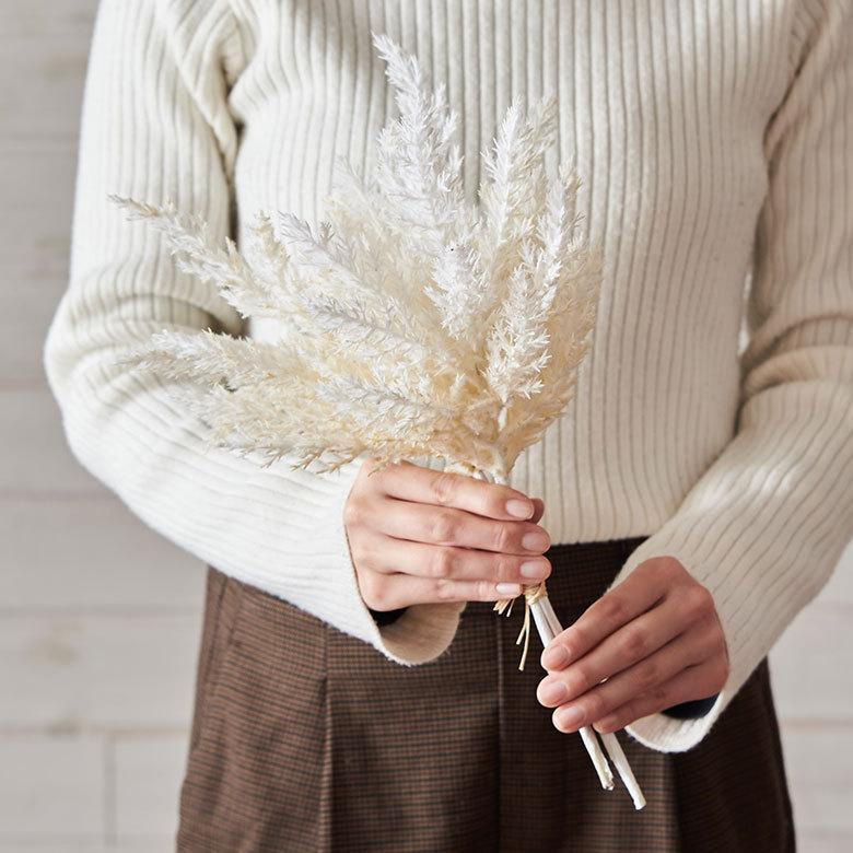 フェイク グリーン パンパス リーフ 造花 3本入り ホワイト アイボリー フラワー 花束 観葉植物 ボタニカル おしゃれ ナチュラル 北欧 西海岸 コースタル 94146 | ブランド登録なし | 06