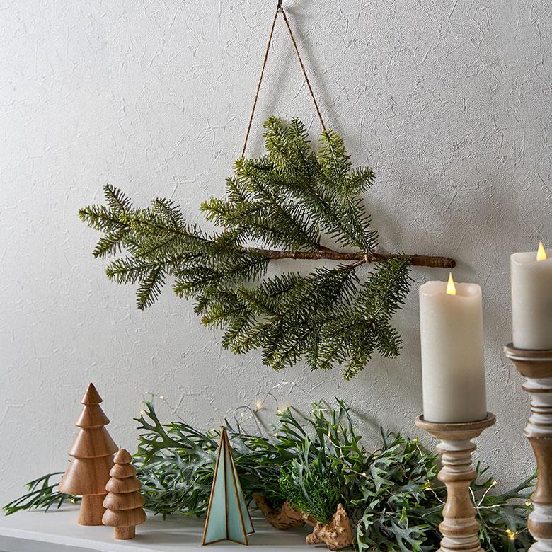 フェイク グリーン パイン 枝 ハンギング 造花 アーティフィシャル クリスマス スワッグ 壁 掛け デコレーション おしゃれ 北欧 雑貨 インテリア 西海岸 94163 | ブランド登録なし | 04