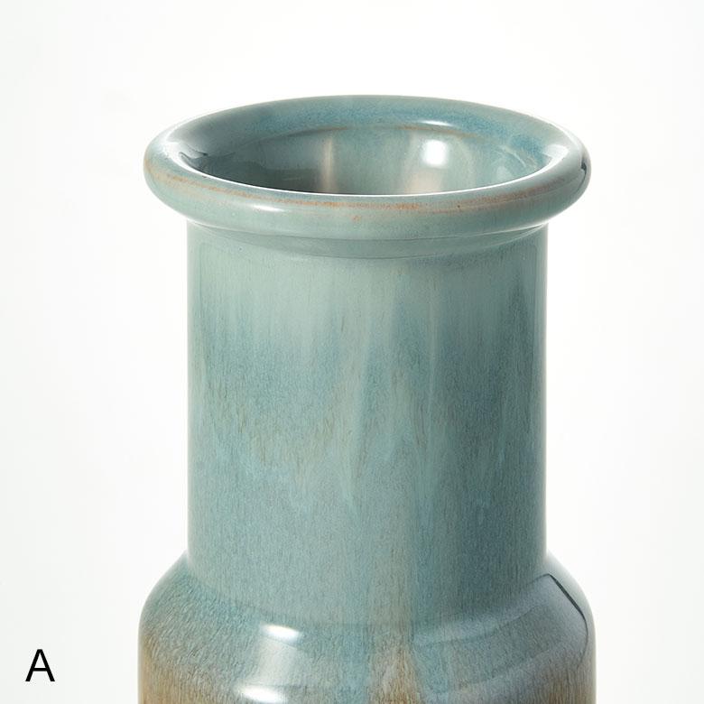 フラワー ベース 花 瓶 びん 水入れ 可 約 W 9.5cm D 9.5cm H 30cm 陶器 アースカラー クラック 貫入 おしゃれ 北欧 リゾート インテリア 雑貨 西海岸風 94167 | ブランド登録なし | 13